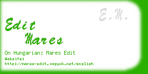 edit mares business card